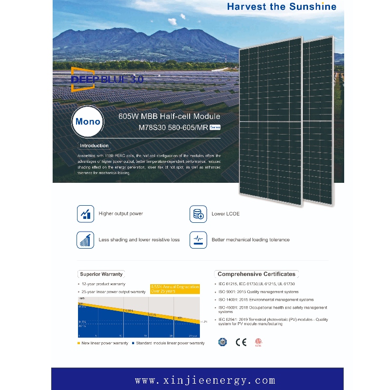 Nou design Sistem de panouri cu energie solară fotovoltaică 580-605 W Vânzări online