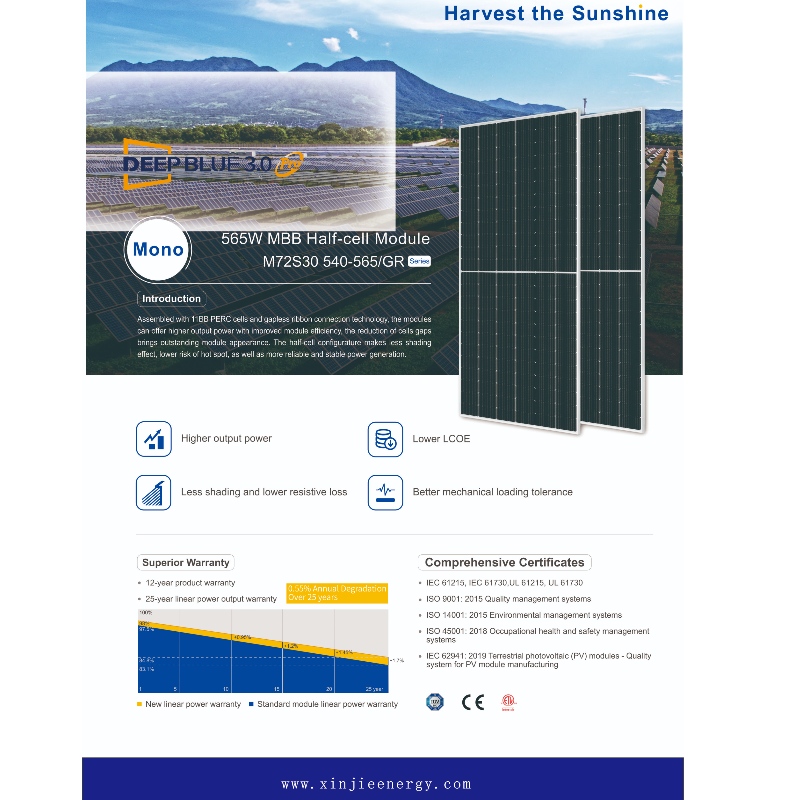 565 W M B B Vânzare online de panou de energie solară fotovoltaică