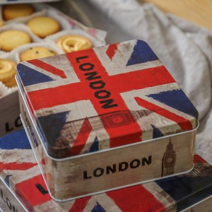 Cutii de cookie -uri cutii cu bomboane cutii de bomboane cutii pătrate de staniu