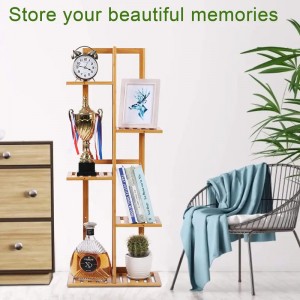 Custom Strat 6 Tier multifuncțional din lemn de bambus raft de flori în aer liber în aer liber