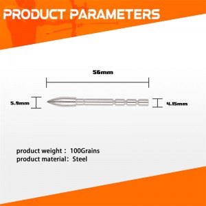 Punct de glonț de inserție 100 de grai pentru săgeți de carbon ID4.2mm
