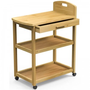 Raft deschis pentru magazinul de preparare a alimentelor din magazin Cărucioare de depozitare din bambus raft