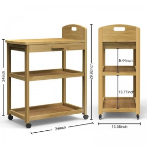 Raft deschis pentru magazinul de preparare a alimentelor din magazin Cărucioare de depozitare din bambus raft