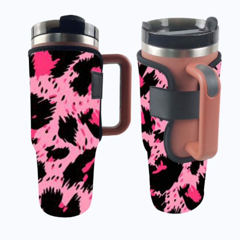 Sublimare personalizată Tipărire Leopard Cow Print Neprene Tumbler Suport pentru mânecă pentru 40oz Cupa