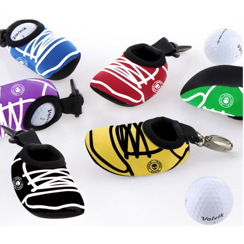 Cu ridicataneopren Două mingi de golf Buzunare de ambalare pungi de talie Punga de golf personalizată cu cârlig