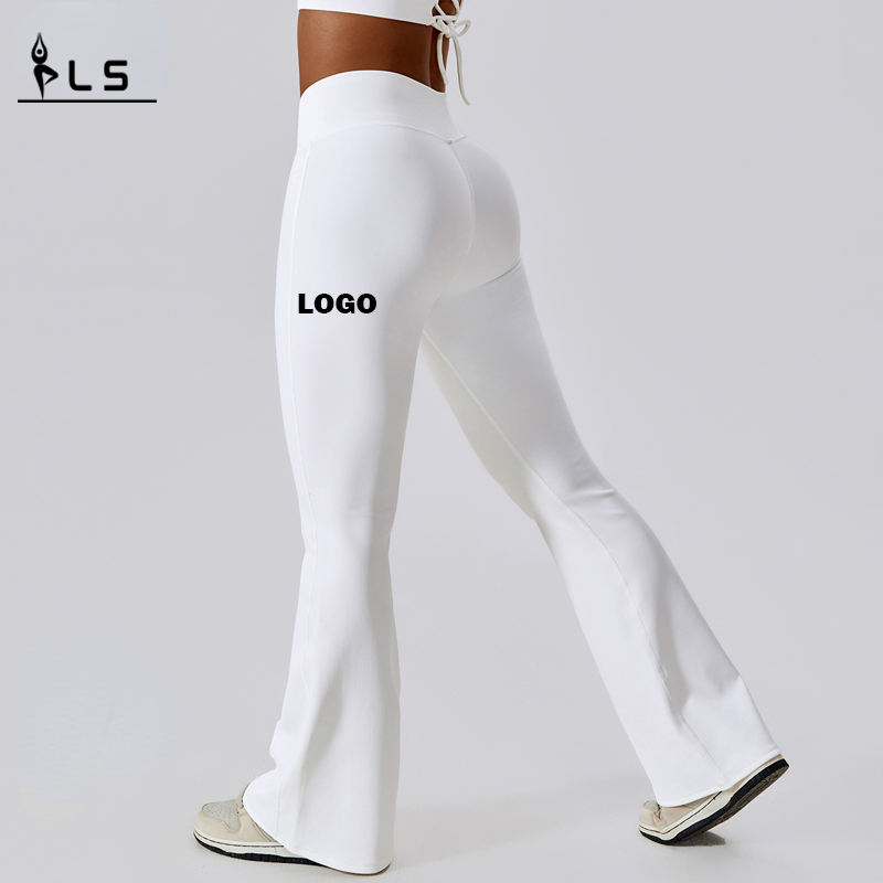 SC10102 LOGO CUSTOM CUMPĂRĂ ÎNCĂRCĂRI FLARE pentru femei pentru femei care ridică jambiere sporturi de yoga evazate pantaloni de yoga