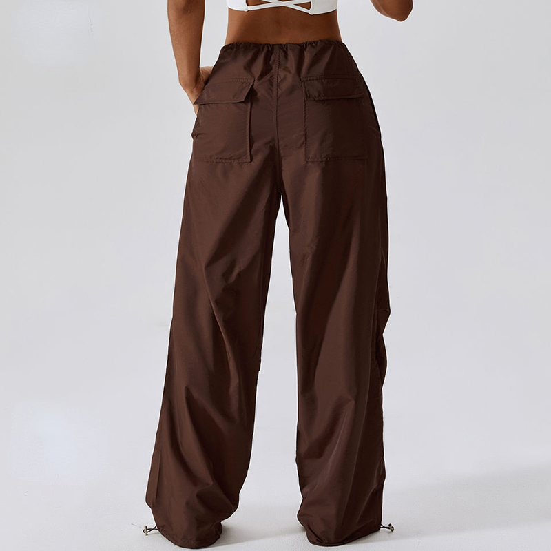 SC10113 pantaloni casual cu picioarele casual pentru femei \\ Stilul american Drawstring Straight Slavys Baggy Pants Baggy
