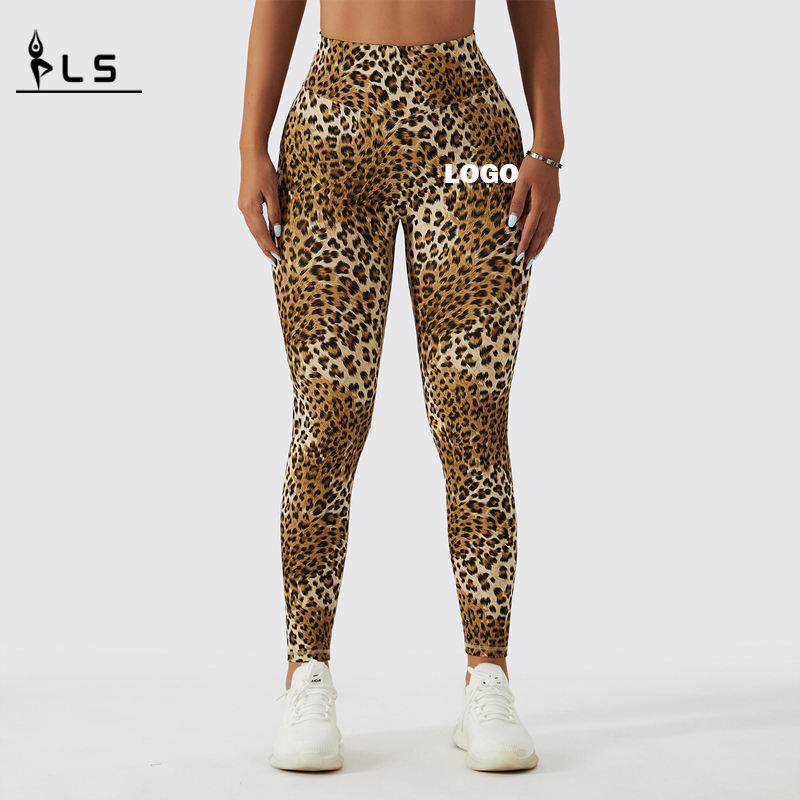 SC10112 LEOPARD SEOPARD Imprimare înaltă talie Fitness Legging Femme Scrunch Scrunch Bum Pantaloni de yoga