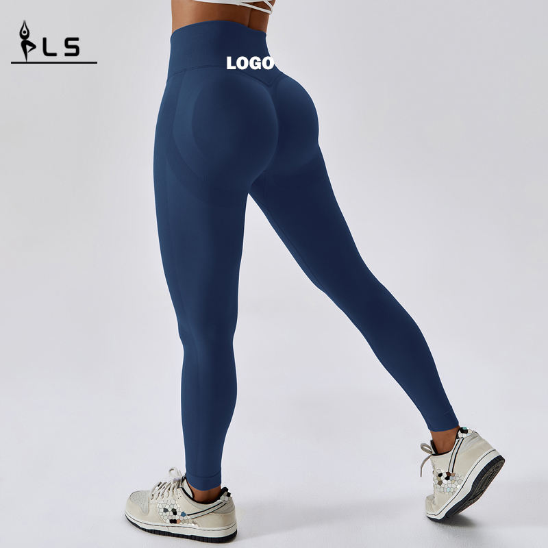 SC10126 Etichetă personalizată Fitness Yoga Pantaloni fără sudură Legguri strălucitoare spandex pentru femei 2023