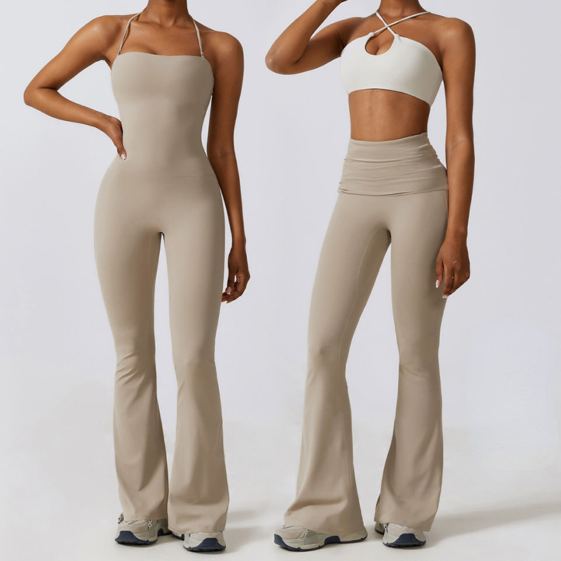 SC10710 Deschideți înapoi sexy One Piece Dance Yoga Ladies Gimnastică purtând gâtul fără spate pentru femei pentru femei Sala de gimnastică Romper