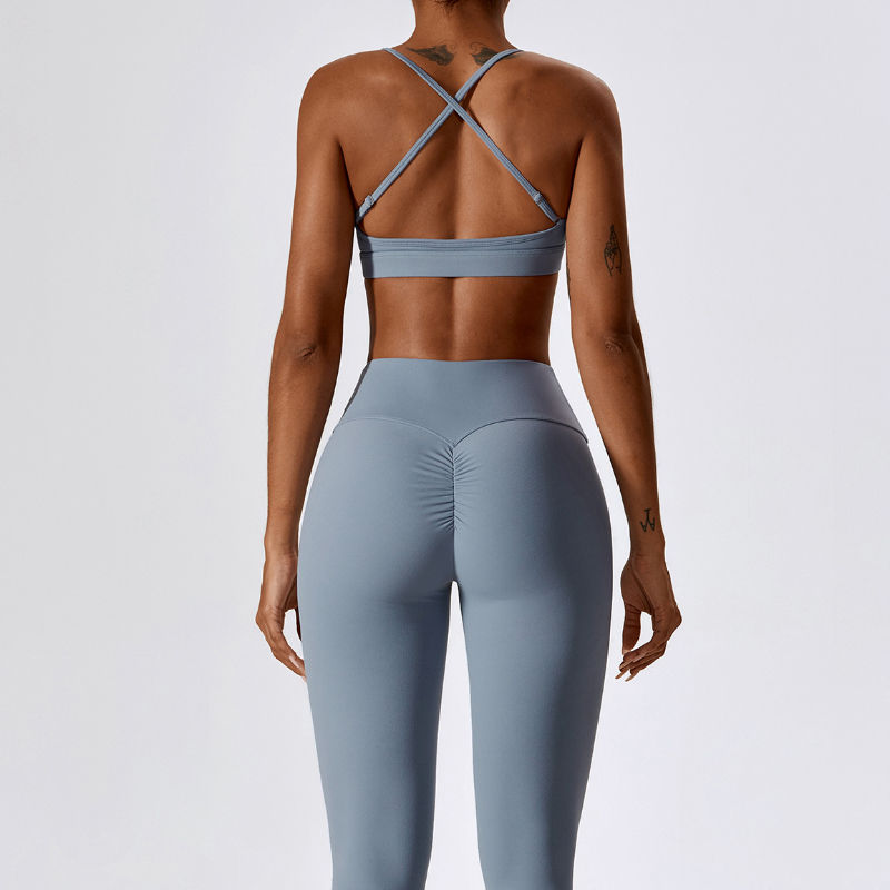 SC10164 CROSS Back Yoga Sport Sutien Sutiet cu impact mare Padded Women Women antrenament sutien sport cu ridicata yoga recoltă