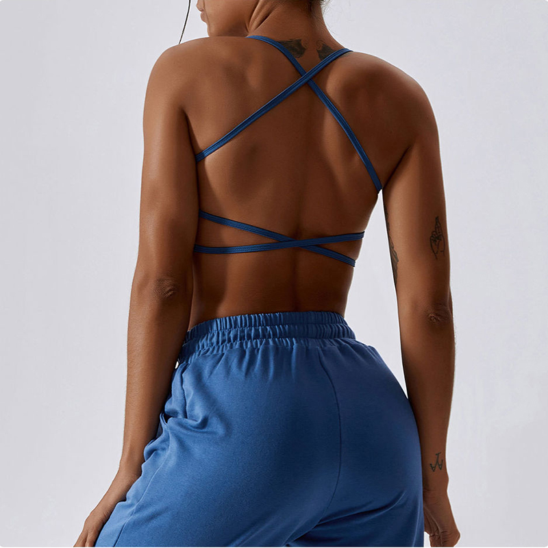 SC10172 Sport sexy Sutppy Brap Sutien Sport pentru femei Sutien sport pentru femei Criss-Cross Back Padded