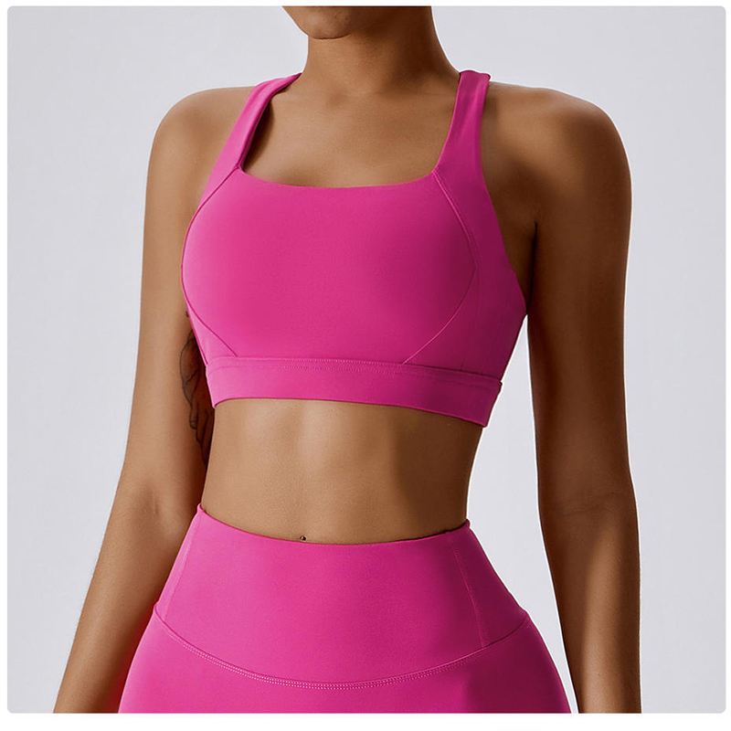 SC101811 Cruce Back Yoga Sport Sutien cu impact ridicat Padded Ladies Halter Neck Cross Back Sport Sutien pentru femei