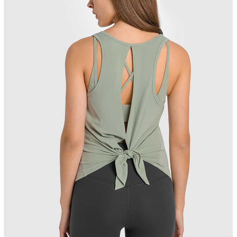 SC10253 Tops Rezervor rapid uscat Sport Sport Yoga Femei Yoga Tank Top Open Back Back