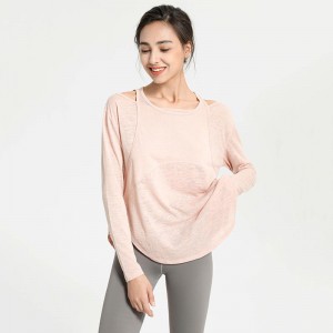 SC10263 Tricouri de yoga Fitness Running Tricou cu gât rotund Yoga cu mânecă lungă pentru femei tricou tricou