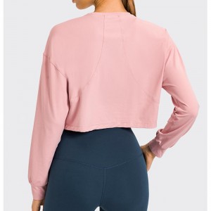 SC10265 Respirabil Yoga Crop Top Gym Fitness Tricou Tricou Yoga cu mânecă lungă pentru femei tricou tricou