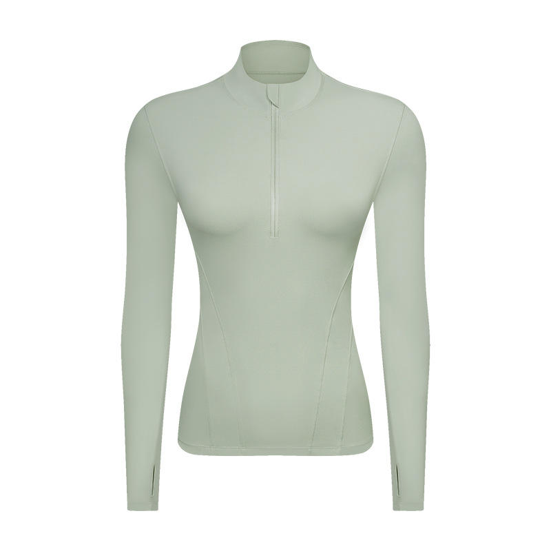 SC10268 Yoga cu mânecă lungă pentru femei tricou tricou de gimnastică cămașă de gimnastică antrenament sportiv sport cu guler jumătate zip tricou pentru femei