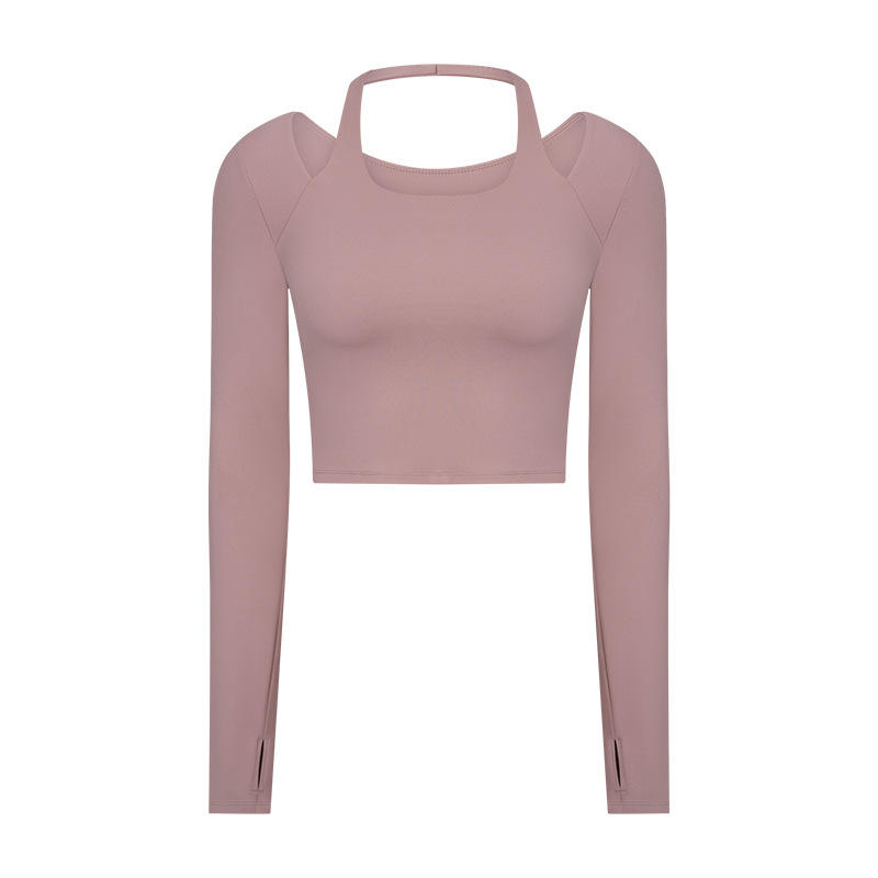 SC10273 Logo-ul personalizat Tricouri de yoga Fitness Running Tricou cu gât rotund Cămașă Femeie cu mânecă lungă Cămașă pentru femei