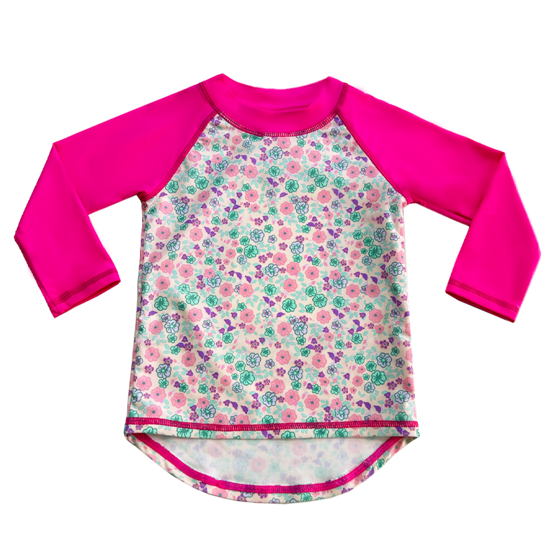 Design floral culoare contrast de culoare solidă pentru bebeluși costum de baie pentru bebeluși