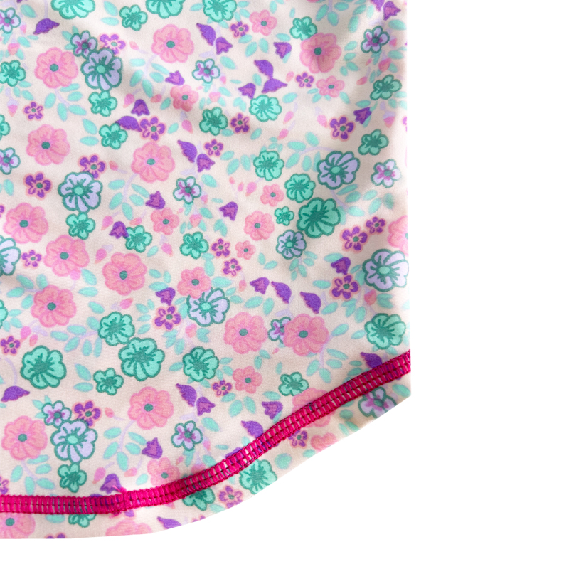 Design floral culoare contrast de culoare solidă pentru bebeluși costum de baie pentru bebeluși