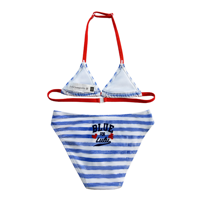 Halterneck cu dungi cu dungi imprimate culori potrivite costum de baie pentru copii