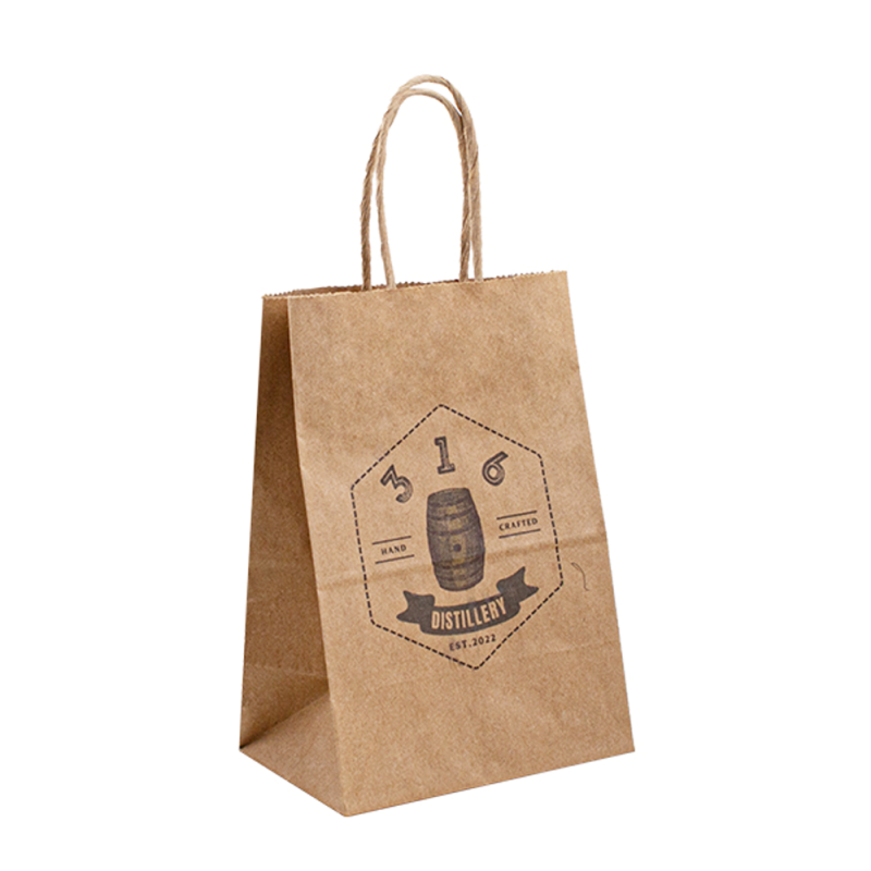 Logo -ul pentru mâncare pentru a cumpăra Baguri de hârtie personalizate Kraft cu mânere