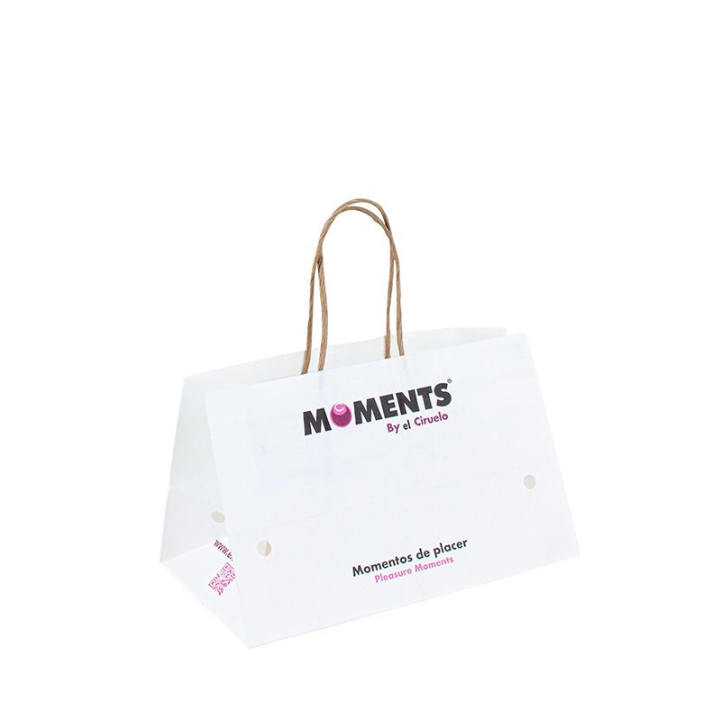 Geanta Kraft Bag de hârtie albă cu logo bomboane de hârtie personalizată cu logo cu logo