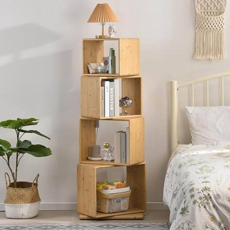BAMBOO BILD RASOL DE STOCTION DE STOCARE DE STOCURANT DE STratier pentru raft Raft Platforme Blattop Platforme Book Stands rafturi pe tablă Bibliotecă pentru acasă