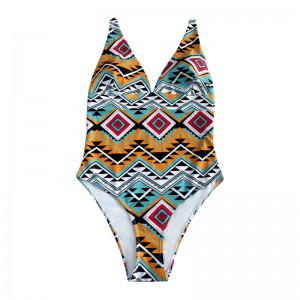 Temperamentul costumului de baie cu cureanațională florală în stilnațional