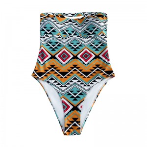 Sexy fără bretele etnice cu imprimeu fără bretele