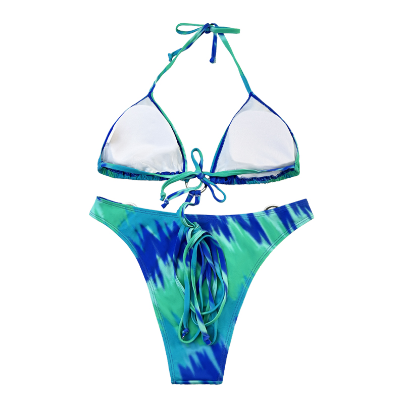 Costum de baie din două piese din două piese cu curea de cruci de halter