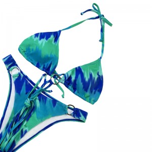 Costum de baie din două piese din două piese cu curea de cruci de halter