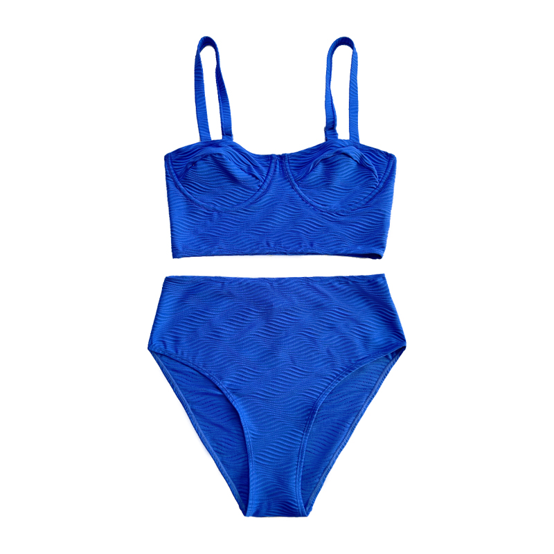 Halter model albastru cu costum de baie din două piese sexy din două piese sexy din două piese