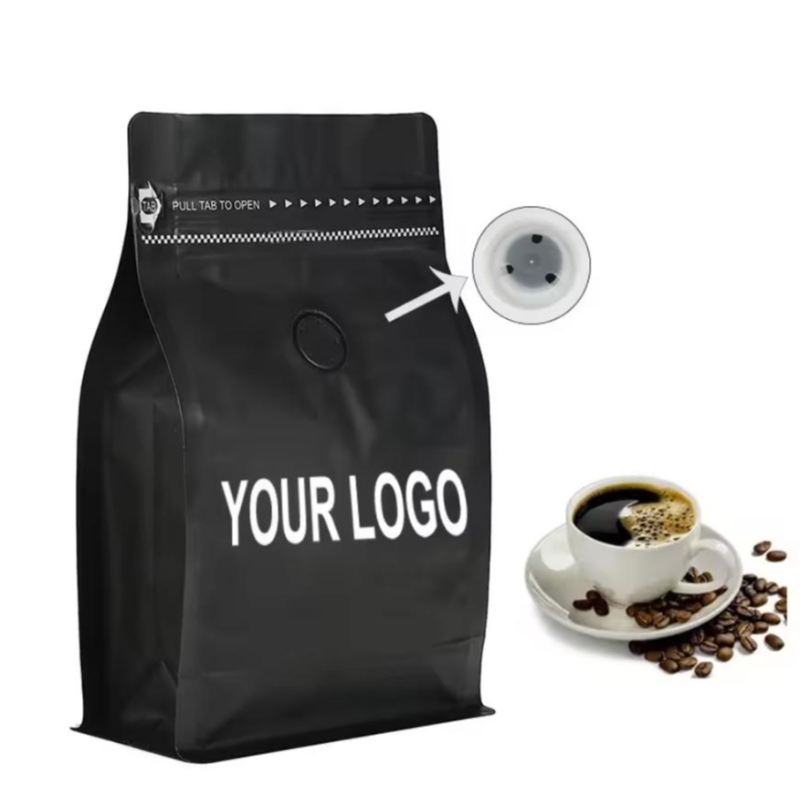 Pungi de cafea ecologice cu saci de ambalaje de cafea cu supapă și fermoar
