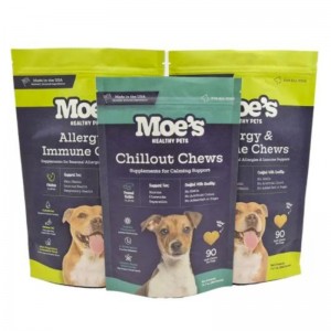 Design personalizat ambalaj cu fermoar pungă de plastic Plastic Logo PET SNACK SNACK Dog Patch Bag pentru animale de companie pachete