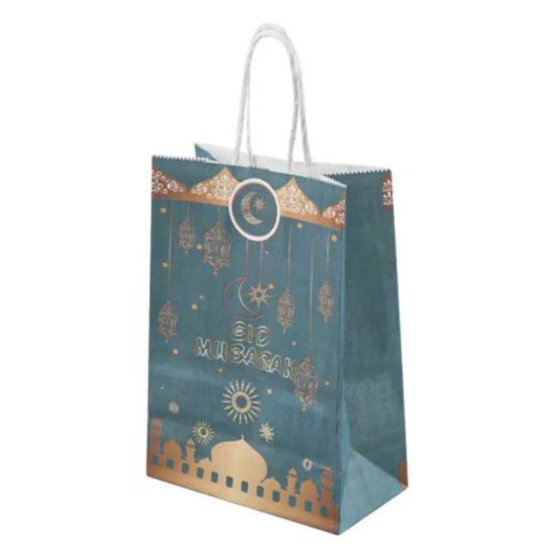 Eid Eid Mubarak Party Cadou Kraft Paper Bag pentru festival musulman islamic Decorat Party Party Ramadan Gunie Baghes