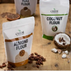 Geanta de ambalare a alimentelor tipărite personalizate Ziplock Kraft Hârtie stand up cu fermoar și fereastră