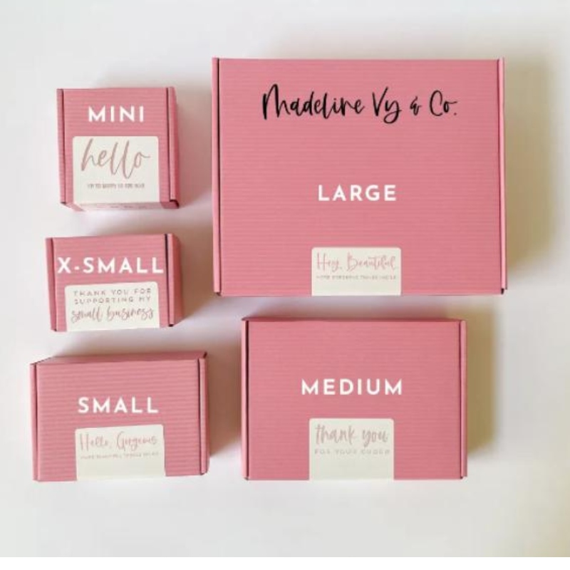 Logo -ul personalizat Color Pink Color Cosmetic Ambalaj ondulat Cutie Mailer Cutie de livrare Cutie de hârtie