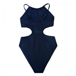 Culoare solidă Talie goală sexy sexy-fit roffle confortabil dintr-o singură piesă costum de baie