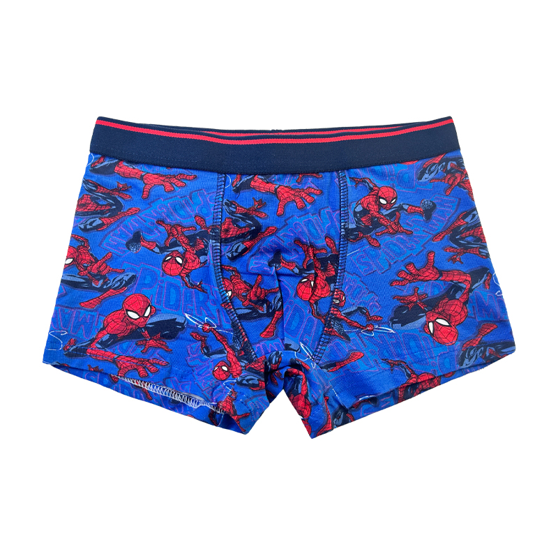 Baby Navy Blue Spider-Man Imprimat Confort Basic Boy Underpants Contrast de culoare