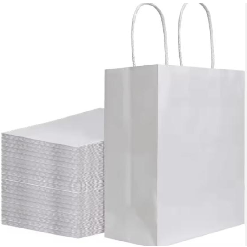 Genti personalizate de hârtie Kraft cu propriul dvs. logo -uri personale pentru cumpărături pentru cumpărături de hârtie cadou