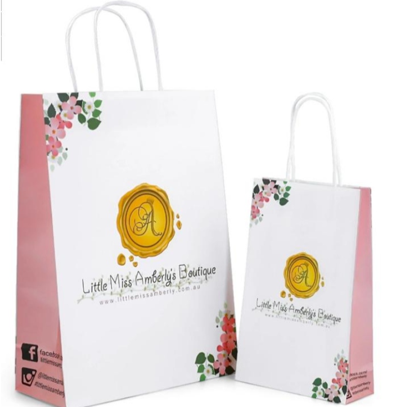 Genti de cumpărături de Crăciun pungi de hârtie Pungi de imprimare personalizate pentru ambalare de promovare