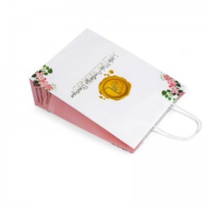 Genti de cumpărături de Crăciun pungi de hârtie Pungi de imprimare personalizate pentru ambalare de promovare