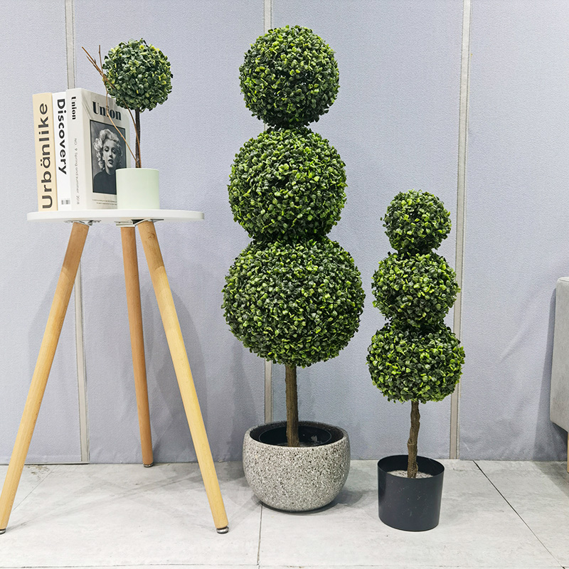 Plant artificial topiar bilă de întreținere scăzută cu iarbă ecologică pentru furnizori de grădină decorațiuni de grădină decorațiuni de grădinărit