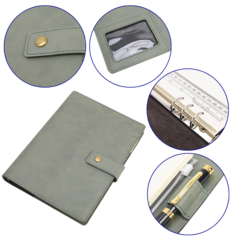 Jurnal din piele Reumple Notebook Spiral Journal Portofoliu Binder- A5&A6