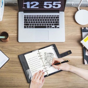 Jurnal din piele Reumple Notebook Spiral Journal Portofoliu Binder- A5&A6