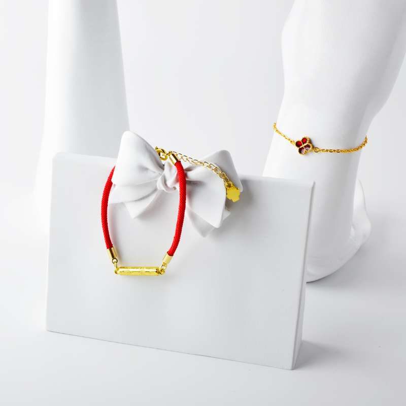 Nou 4 flori de piersici Hollow   A Shell alb Peach Blossom accesorii brățară