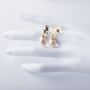 2x14mm cu cercei cu știfturi placate cu aur perlat 6,4*7,2mm