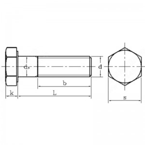 Șurub hexagonal din oțel carbon din clasa de proprietate 12.9