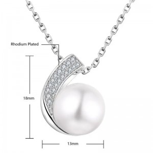 Inel Hongde din argint 925 cu diamante și perle&Colier Colier personalizat Set de inele